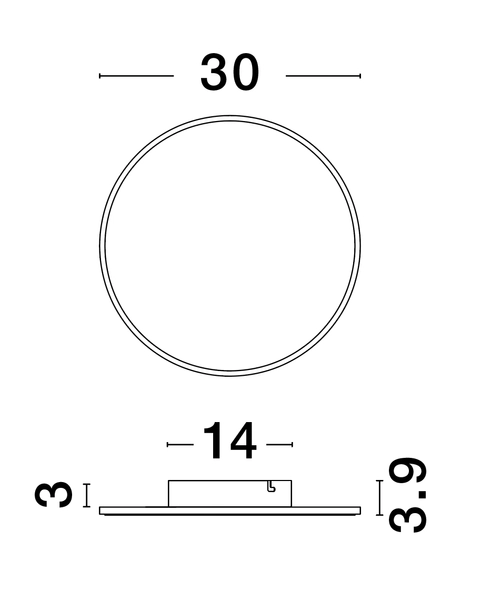 Ścienna lampa minimalistyczna Chica koło LED 20,5W białe