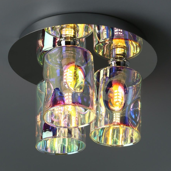 Lampa sufitowa Inter INT5350 Dar Lighting szklane tuby iryzowane chrom