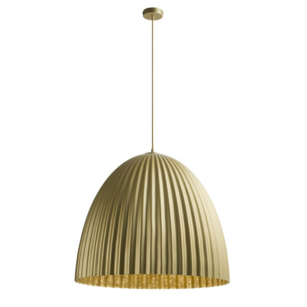 Sypialniana lampa zwisająca Telma 32300 Sigma karbowana złota