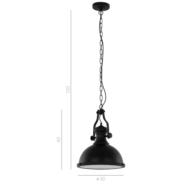 Industrialna LAMPA wisząca MAEVA MDM-2569/1 Italux metalowa OPRAWA zwis loft czarny