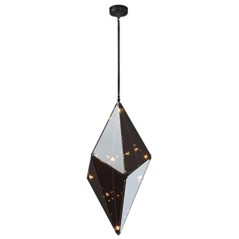 LAMPA wisząca KONSTELACJA LP-055/1P BK Light Prestige szklana OPRAWA geometryczny ZWIS przydymiona czarna