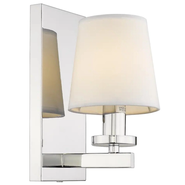 Klasyczna LAMPA ścienna LONDON W01014WH Cosmolight abażurowy kinkiet do sypialni biały