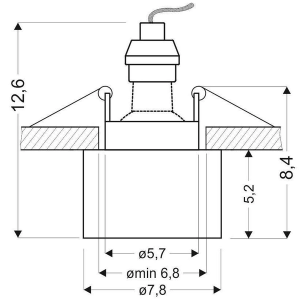 Wpust lampa sufitowa 2273679 okrągła podtynkowa tuba downlight biała