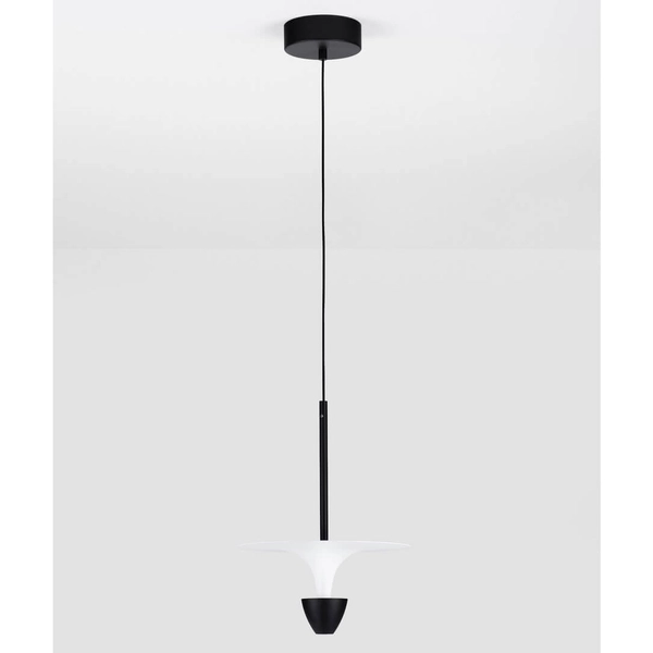 Lampa zwisowa do salonu UCURENA LE44639 LED 11W 3000K okrągła biała czarna