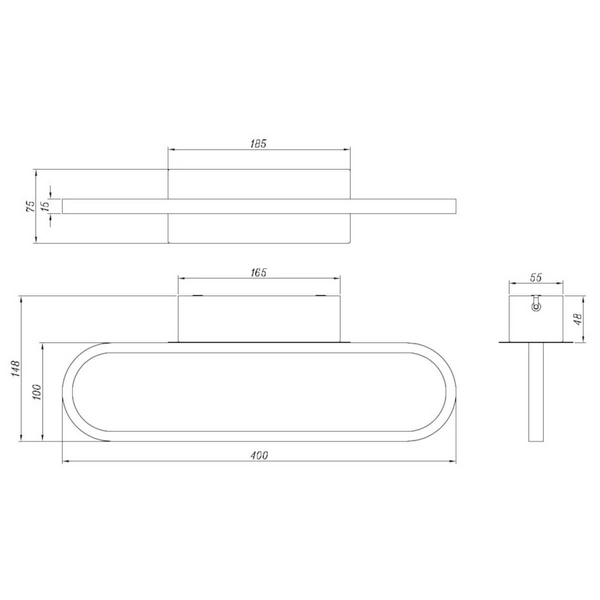 Lampa ścienna GIANNI 283770132 Trio LED 17W 3000K IP44 do łazienki czarny
