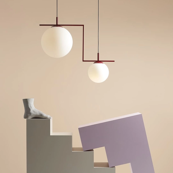 Wisząca lampa do jadalni Zac 1038H15_2 Aldex kulki czerwona