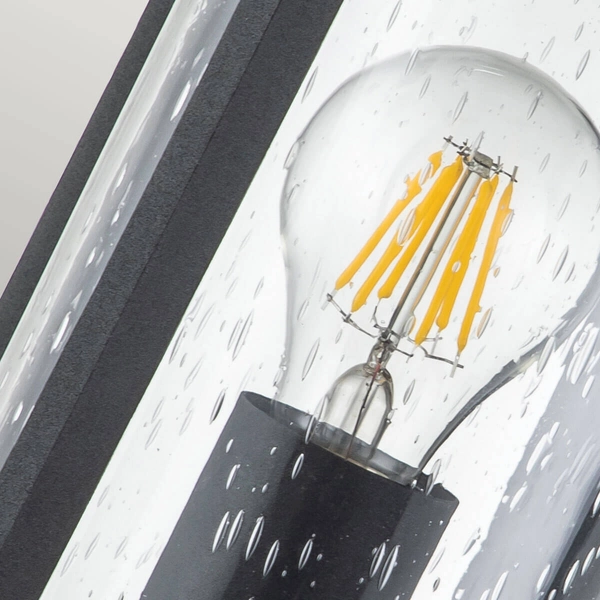 Kinkiet latarnia Merrill FE-MERRILL1-S-BLK Feiss IP44 przezroczysty czarny