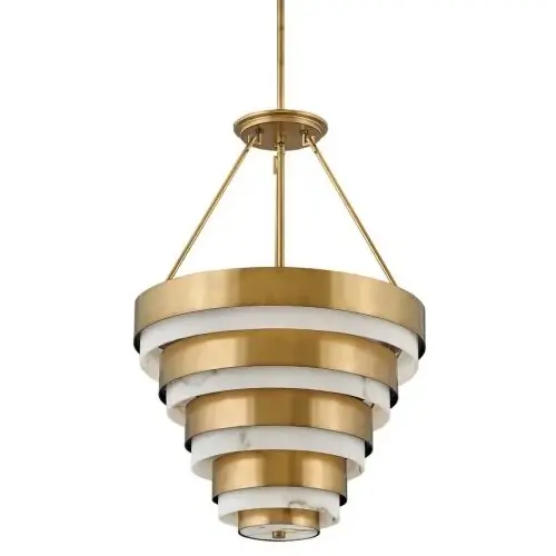 Żyrandol do salonu Echelon QN-ECHELON-4P pierścienie mosiądz biały