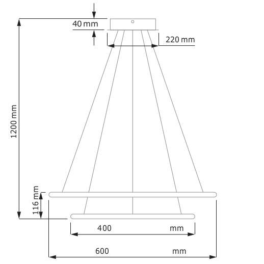 Biurowa LAMPA wisząca SLIM/000023/3000/B MDECO metalowa OPRAWA zwis LED 51W 3000K okrągły czarny