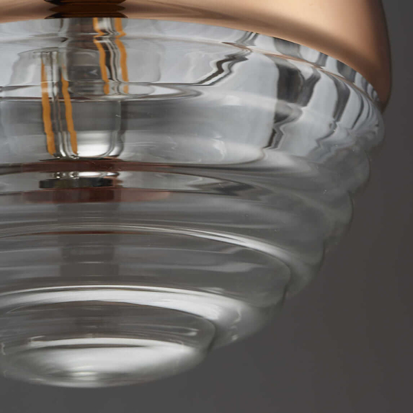 Kulista lampa zwis Paloma 68956 Endon transparentna miedziana
