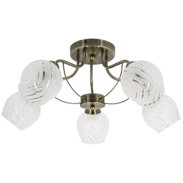 Klasyczna lampa sufitowa 8979/5 21QG do salonu mosiądz