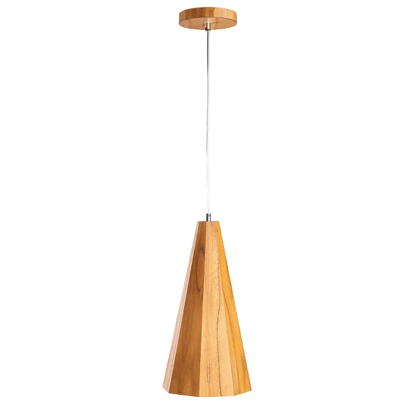Stożkowa lampa wisząca Angular QN-ANGULAR-P-S-TEAK drewniana brązowy