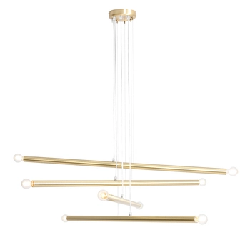 Lampa wisząca Tubo 1072P40 Aldex podłużne zwisy metalowe mosiądz