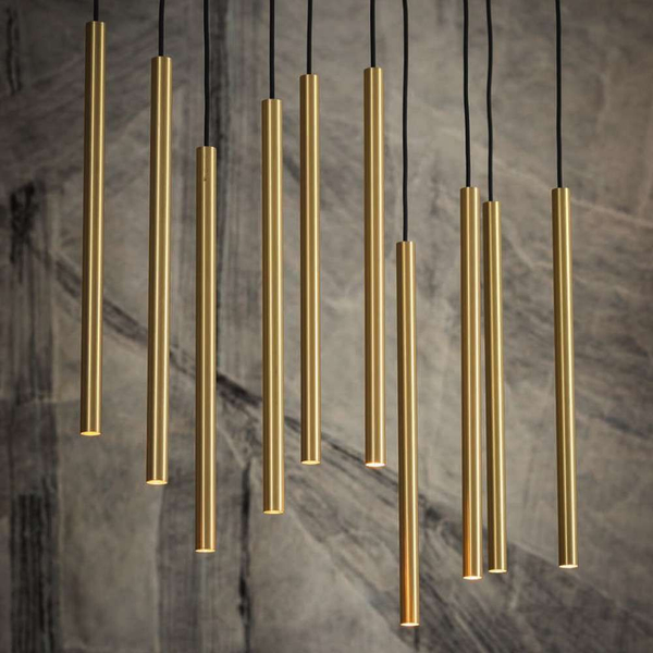 LAMPA wisząca LASER 8924 Nowodvorski metalowa OPRAWA prostokątny ZWIS tuby złote czarne