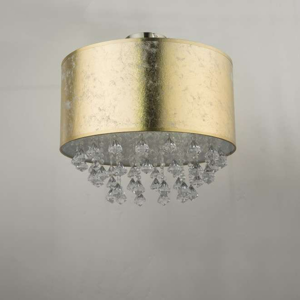 Plafon LAMPA sufitowa AMY 15187D3 Globo okrągła OPRAWA abażurowa z kryształkami glamour crystal złota przezroczysta