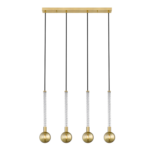 Kulista Lampa wisząca Mida P0583-04A-2GHF szkło przezroczysty złoty