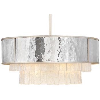 Wisząca lampa kryształowa QN-REVERIE-8P-CPG nad stół szara złota