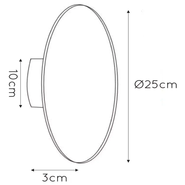 Okrągła lampa ścienna Eklyps 46201/08/30 LED 8W 3000K metalowa czarna