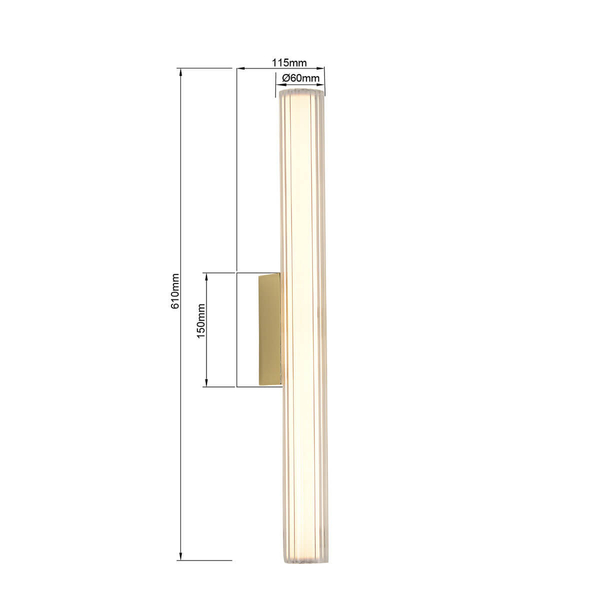 Kinkiet ścienny Linea LP-0510/1W-61 GD LED 12W 3000-6000K przezroczysty złoty