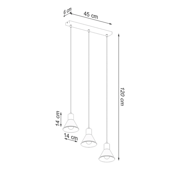 Potrójna lampa wisząca Taleja SL.0984 Sollux do jadalni biała