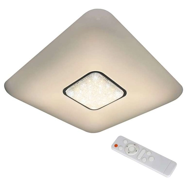 Plafon LAMPA sufitowa YAX ML4402 Milagro kwadratowa OPRAWA glamour LED 24W 3000K – 6000K z efektem gwiazd biała chrom