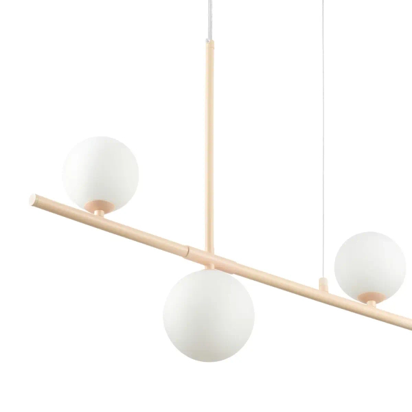 Kremowa lampa wisząca MODERNO DN1506 biała 4xG9 kule do jadalni