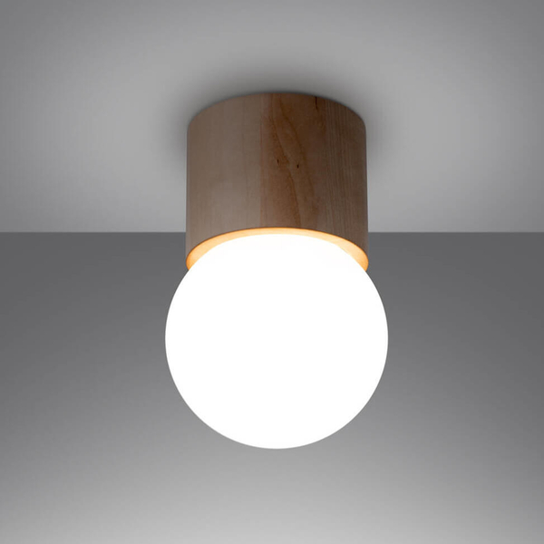 Sufitowa lampa kulista Boomo SL.1190 ball drewniana biała
