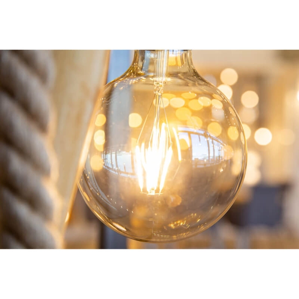 Drewniana podłogowa lampa Nerida 42060146X ze sznurkiem ekologiczna brązowa