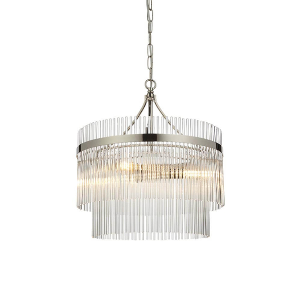 Lampa wisząca na łańcuchu Marietta 104113 szklana błyszczący nikiel