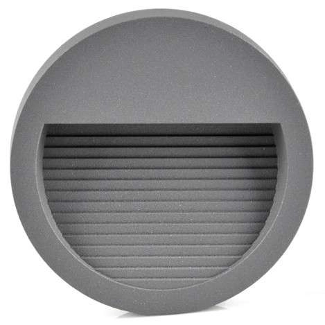 LAMPA schodowa Q8 LED 313744 Polux ścienna OPRAWA metalowa LED 3W 4000K okrągła IP44 grafitowa