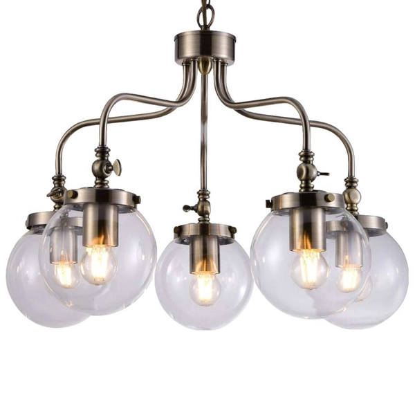 Wisząca lampa BALLET 35-70876 industrialna kule na łańcuchu przezroczysty
