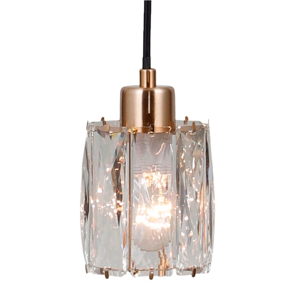 Potrójna lampa wisząca tuba Torno PND-40813-3R-HBR złoty przezroczysty