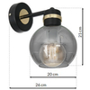 Ścienna LAMPA industrialna OMEGA MLP6528 Milagro szklana OPRAWA okrągły kinkiet loft czarny przezroczysty