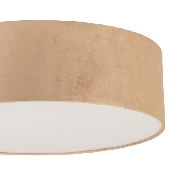 Sypialniana lampa sufitowa Soft 40655 Sigma okrągła welurowa beżowa