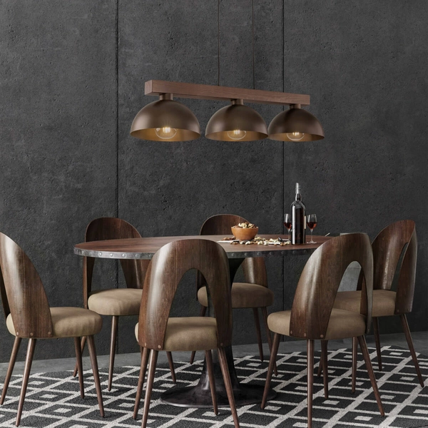 Zwisająca lampa na belce Oslo 6299 japandi do salonu brązowa