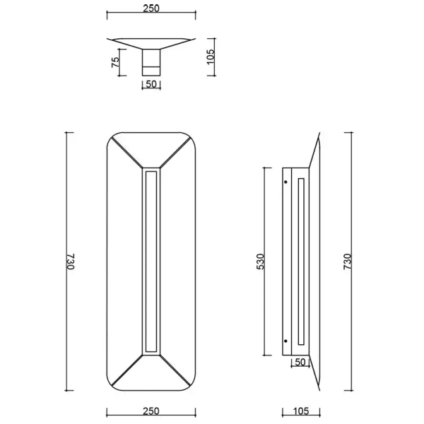 Lampa ścienna podłużna YWA620002 LED 10W 3000K czarna
