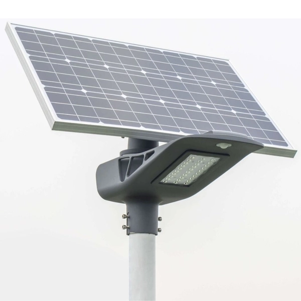 Latarnia uliczna solarna INB-G03-20W+FA1M+SO4M Greenie LED 20W RGB czujnik PIR szary