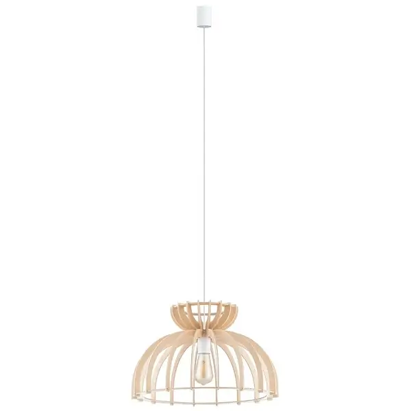 Lampa wisząca Kymi C 10572 Nowodvorski klatka nad stół drewniana