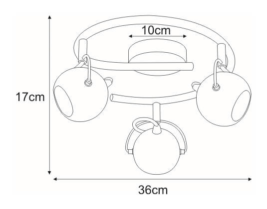 Lampa sufitowa Salva K-8002/3G CHR z reflektorkami chrom
