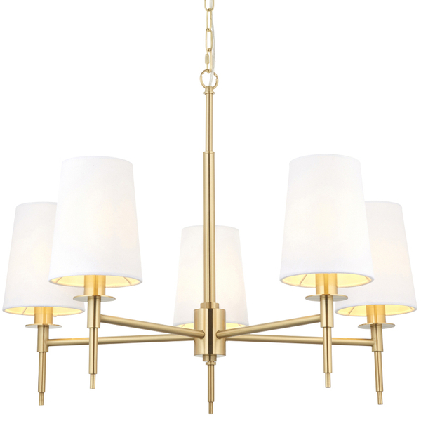 Żyrandol wielopunktowy L&-199458 Light& hampton abażury białe mosiądz