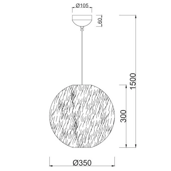 Pluszowa lampa wisząca Furry R31581001 kula biały