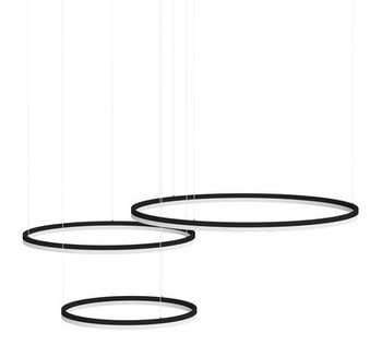 Lampa wisząca Halo AZ5349 120+100+80 LED 180W 3000-6000K pilot ring czarny