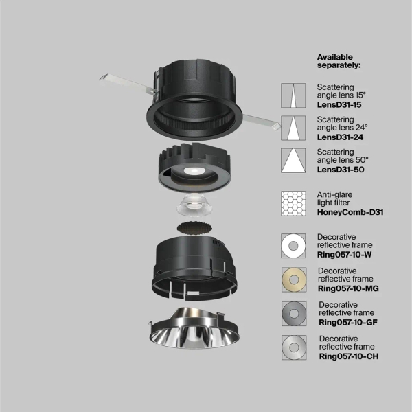 Oprawa sufitowa Wise DL057-10W3K-B LED 10W 3000K czarna