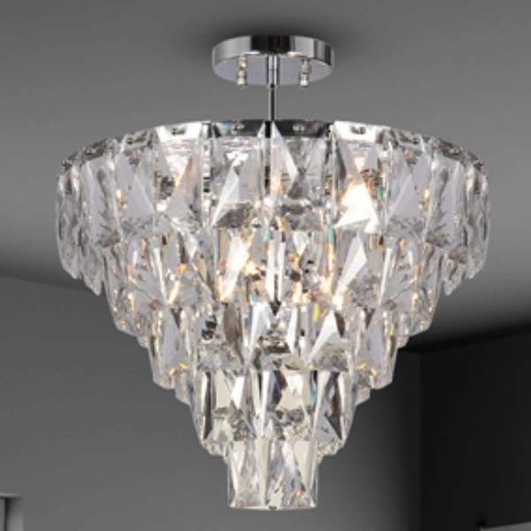 Pałacowa lampa sufitowa Chelsea ML8811 Milagro kryształki chrom