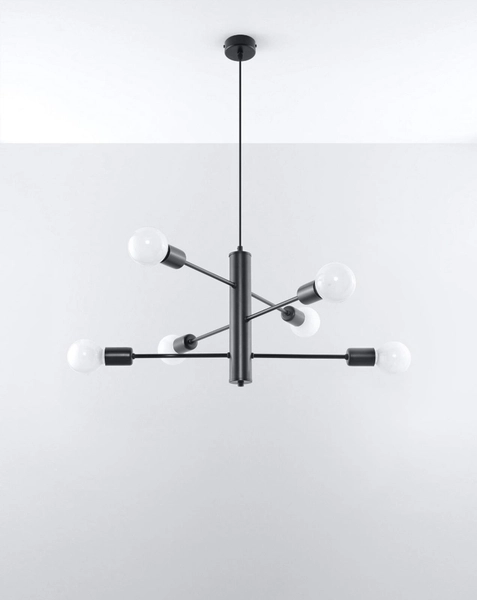 LAMPA wisząca SL.0305 metalowa OPRAWA zwis MOLECULAR sticks czarny