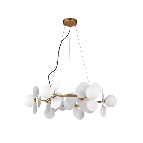 Wisząca lampa CHIC biała złota ST-DL-2969P-9 9xG9 5W kulista