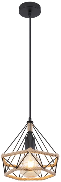 Lampa wisząca Ulleu 69029 druciana do holu czarna brązowa