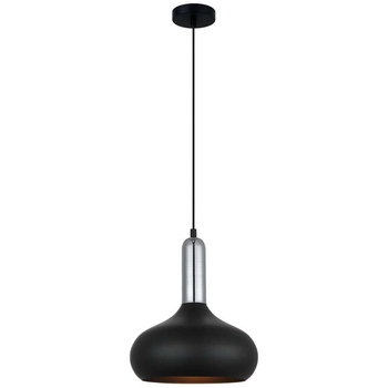 Skandynawska LAMPA wisząca QUESMO MDM-3029/1 BK+CR Italux industrialna OPRAWA metalowy ZWIS hygge czarny