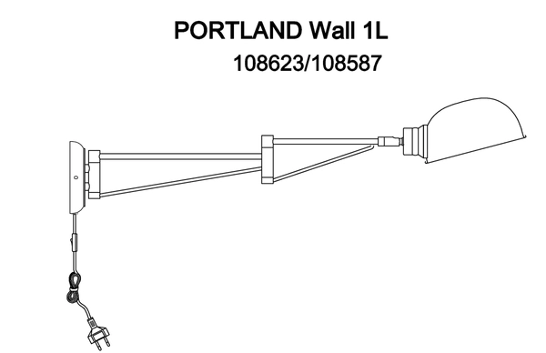 Kinkiet metalowy Portland 108623 Markslojd loftowy z kloszem chrom