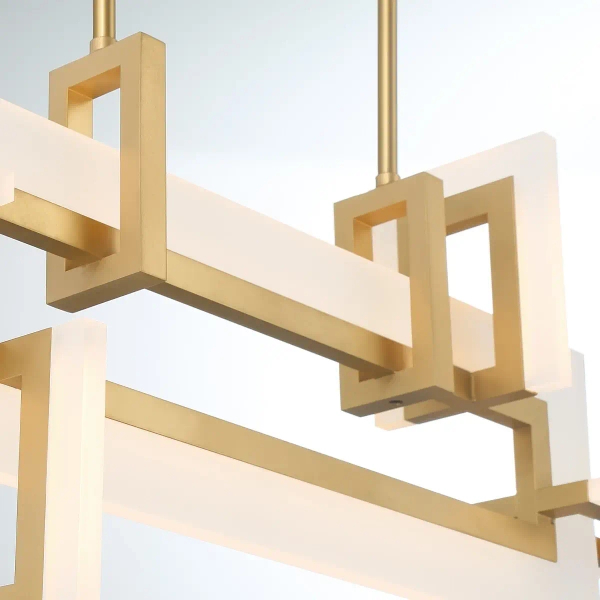 Lampa wisząca prostokątna Inizio QN-INIZIO-LP-S-BG LED 46W 3000K złoty